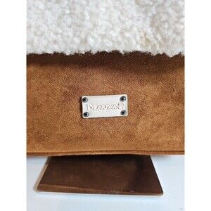BEARPAW Backpack Bag Brown Faux Suede Shearling Flap Women's Purse 10in X 9.5in